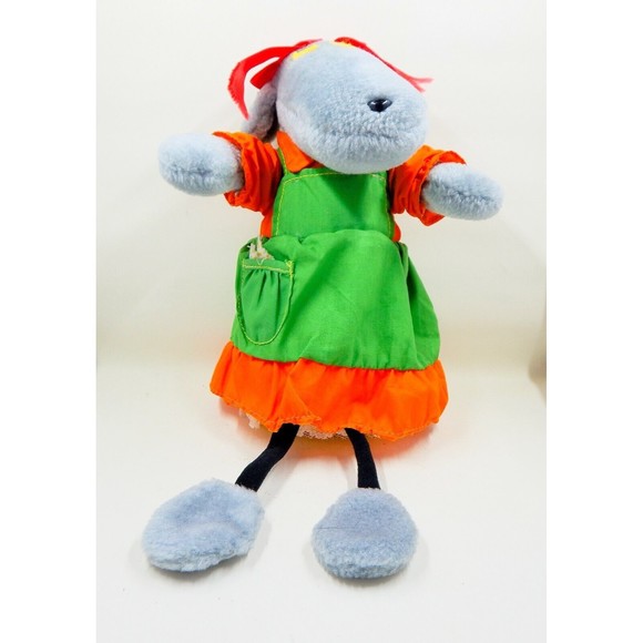 Knickerbocker Periwinkle Grey Mouse Shelf Sitter Plush Stuffed Animal 1978 - Picture 8 of 12